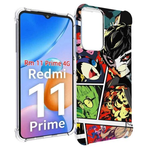 Чехол MyPads Persona 5 art для Xiaomi Redmi 11 Prime 4G задняя-панель-накладка-бампер