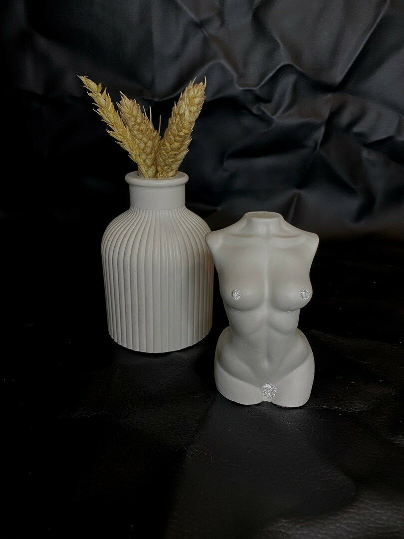 Подарочный набор для женщин/Для декора дома из гипса, ваза, тело девушки