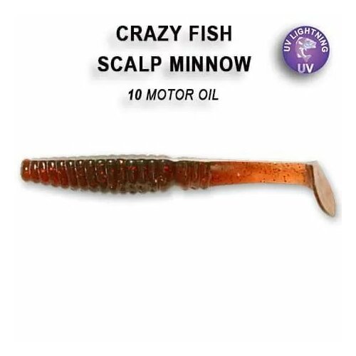 Силиконовая приманка мягкая съедобная Crazy Fish Scalp Minnow 3.2 80 мм 7-8-10-4 5 шт.