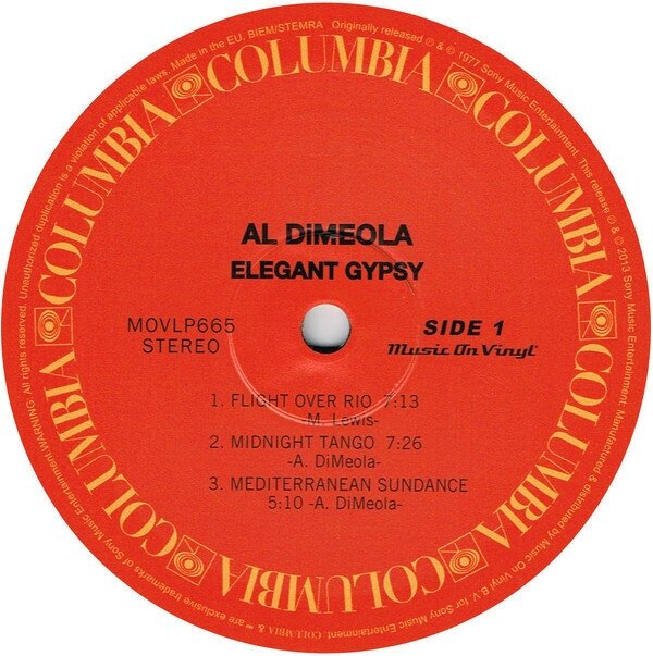 Al Di Meola Elegant Gypsy Виниловая пластинка MUSIC ON VINYL - фото №4