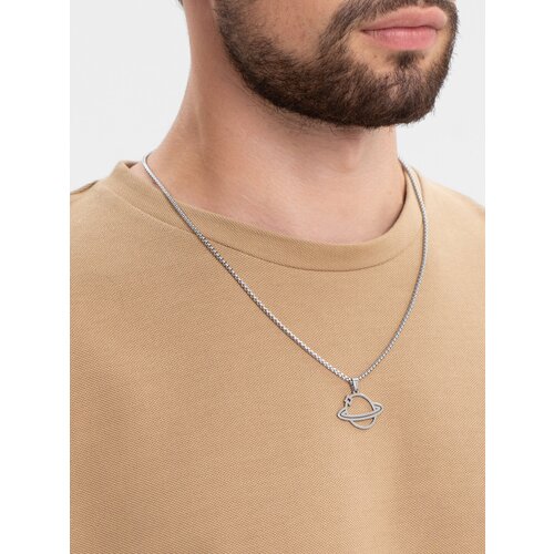 Колье, длина 60.5 см, серебряный