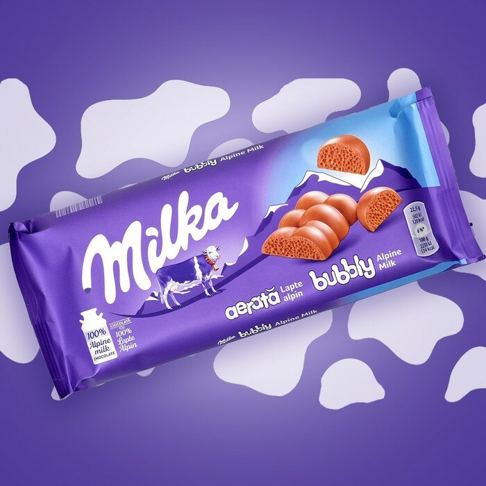 Шоколад молочный Милка с начинкой из пористого молочного шоколада 90г / Milka Bubbly Milk Chocolat - фотография № 6