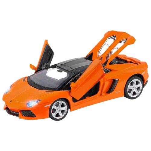 фото Машинка детская, металлическая, автопанорама, коллекционная, 1:24, lamborghini aventador roadster, оранжевый, открываются двери и багажник