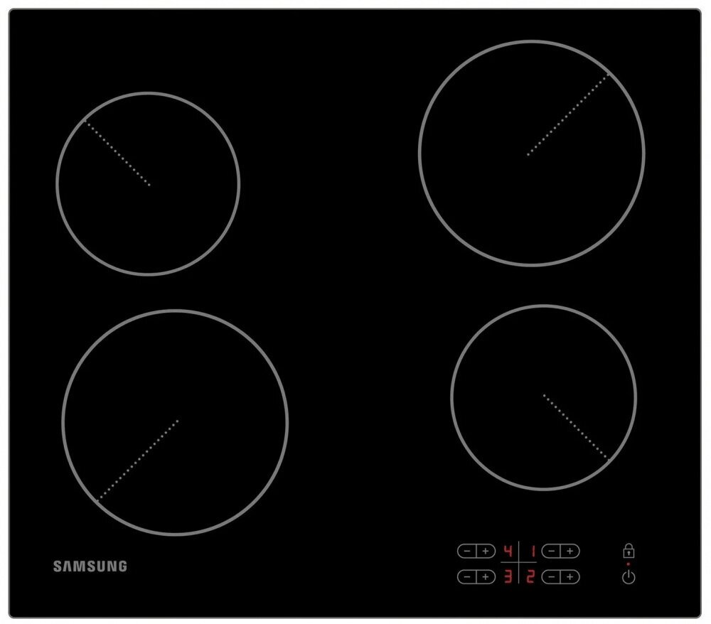 Стеклокерамическая панель Samsung NZ64T3506AK с Touch Control, 4 конфорки