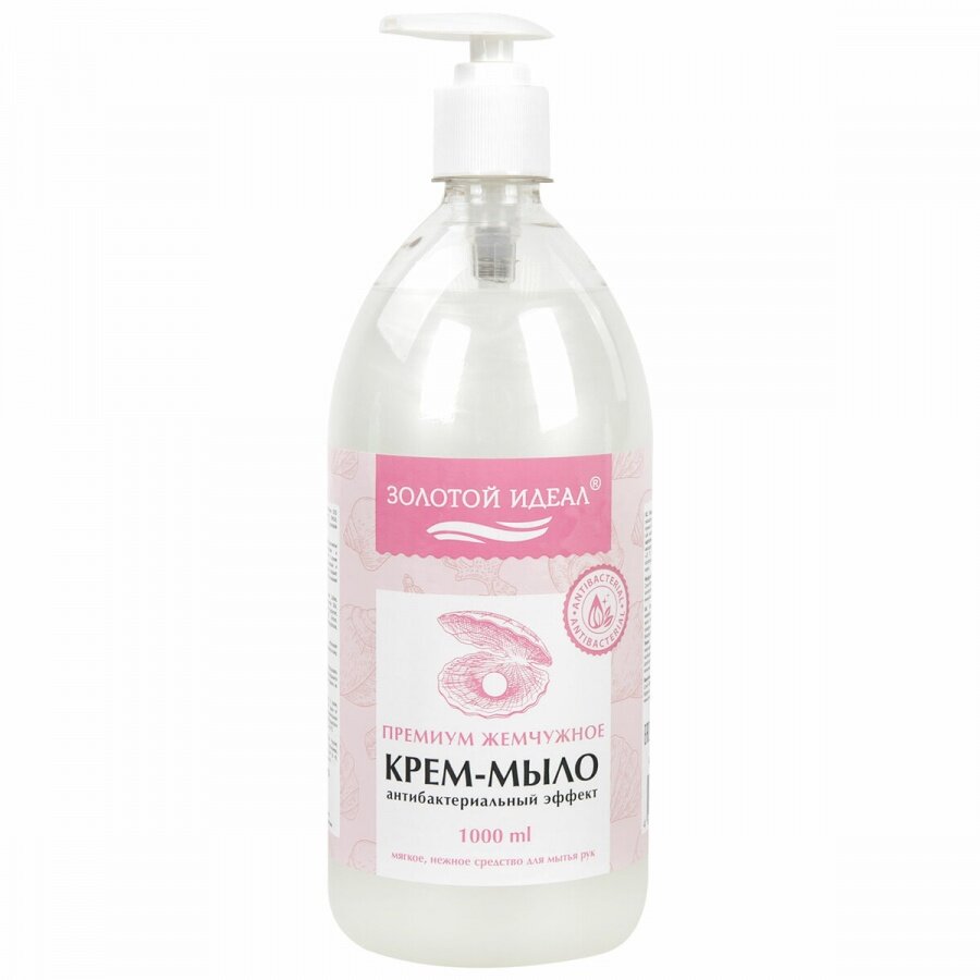 фото Мыло-крем жидкое Золотой Идеал "Премиум жемчужное", дозатор, 1л, 1шт.