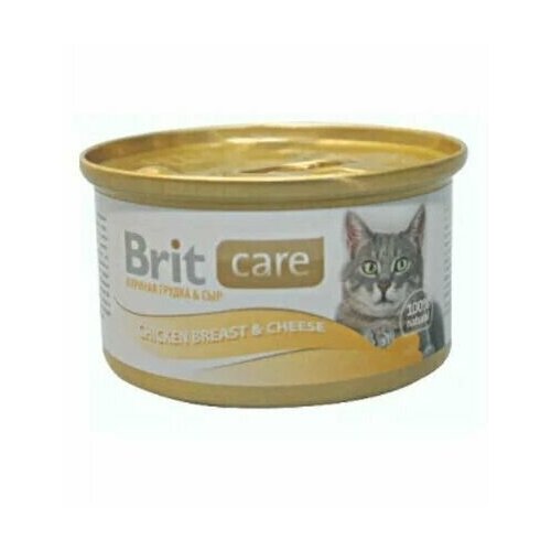 Влажный корм для кошек Brit Care, с курицей, с сыром 28 шт.