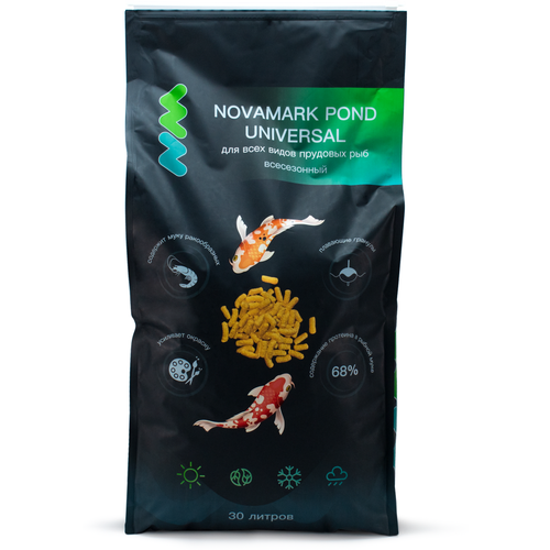 Корм для прудовых рыб Novamark Pond Universal всесезонный 30л 3,6кг