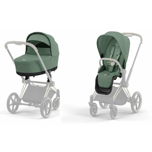 Детская коляска NEW Cybex Priam IV 2 в 1 Leaf Green шасси ROSEGOLD