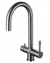 ZorG  InoX Смеситель для кухни (мойки) ZorG InoX Grantis SZR-1339F-A однорычажный нерж.сталь
