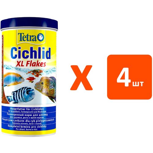 TETRA CICHLID XL FLAKES корм хлопья для всех видов цихлид (1 л х 4 шт)