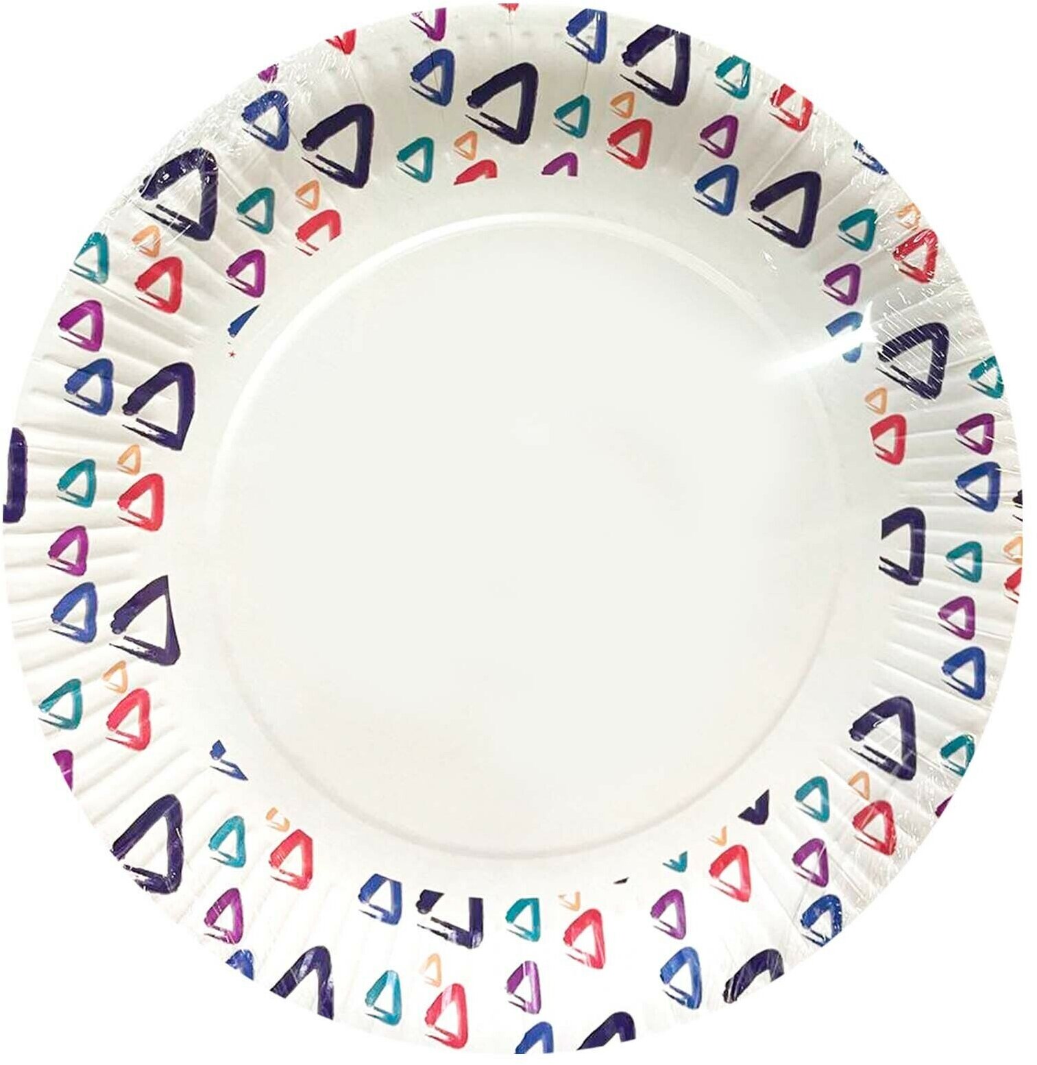 Набор тарелок бумажных, диаметр 23 см, с узором- 24 шт. / набор одноразовой посуды/ набор картонных тарелок - фотография № 2