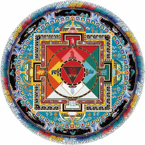 Деревянный пазл коллекции Мандалы Тибета / 30х30см, 243 детали / Подарок для взрослых и детей искусство тибета