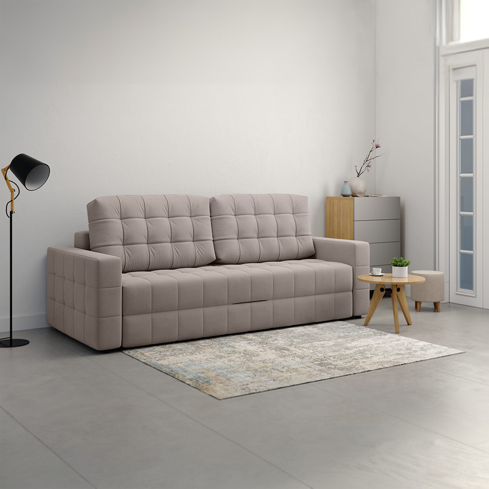 Прямой диван-кровать Ванкувер Pure 06, еврокнижка, металл каркас, 230х98х110 см