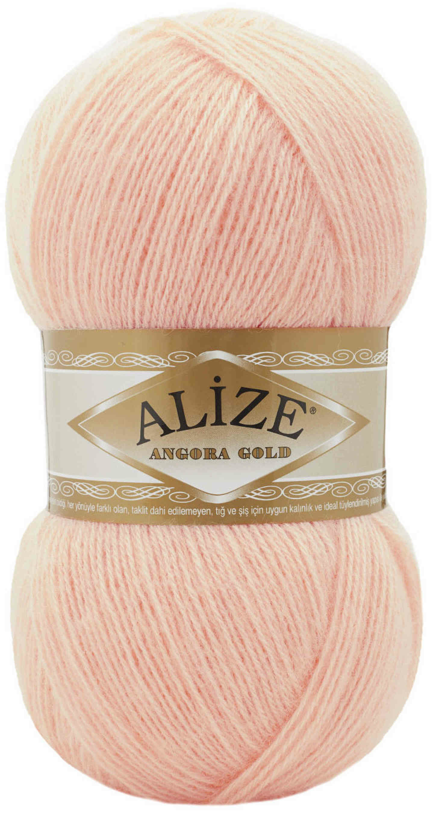 Пряжа Alize Angora Gold пастельно-абрикосовый (840), 80%акрил/20%шерсть, 550м, 100г, 1шт