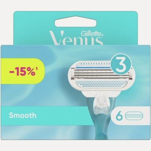 Изображение товара Сменные кассеты для бритья Venus Smooth 3 лезвия, 6 шт