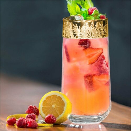 Подарочный набор стаканов с алмазной гравировкой для коктейлей PROMSIZ Настроение 470 мл, 6 шт.