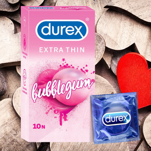 Презервативы Durex Bubblegum Flavoured Condoms / со вкусом жевательной резинки / 10 штук.