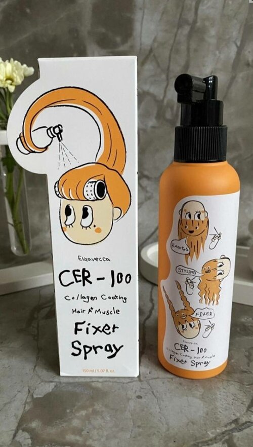 Спрей для волос Elizavecca фиксирующий с коллагеном CER-100 Collagen Coating Hair A+ Muscle Fixer Spray, 150 мл