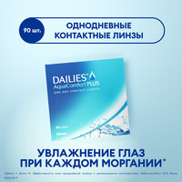 Контактные линзы Alcon Dailies AquaComfort PLUS, 90 шт., R 8,7, D -1,25