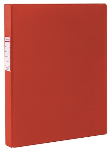 BRAUBERG Папка на 4 кольцах А4, картон/ПВХ, 40 мм, красный