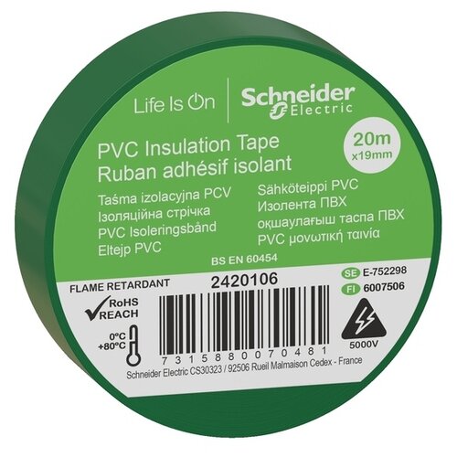 фото Изолента Schneider Electric 4692/2420 зеленый