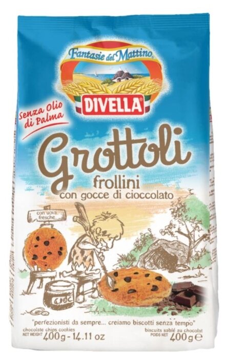 Печенье Divella Гроттоли с шоколадными каплями 400 г