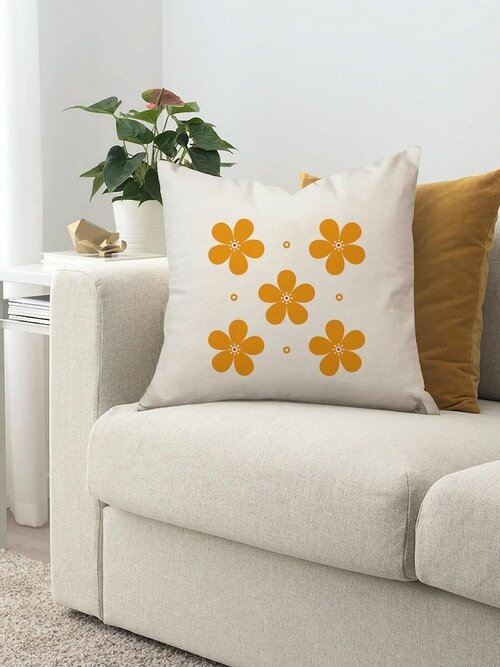 Подушка декоративная на диван Цветы и растения №123