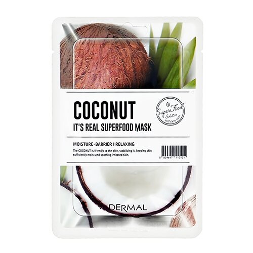 DERMAL Маска Superfood с экстрактом кокоса, 25 г, 25 мл