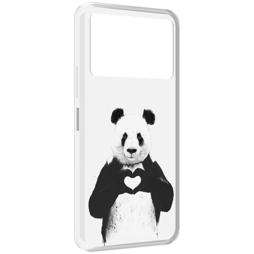 Чехол MyPads Влюбленная панда для Infinix NOTE 12 VIP (X672) задняя-панель-накладка-бампер