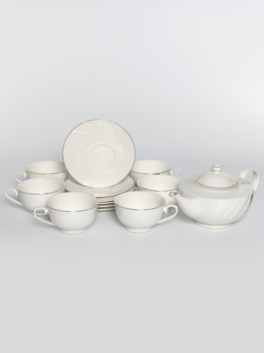 Чайный сервиз на 6 персон набор кружек для чая чайные чашки