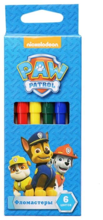 Фломастеры Росмэн PAW Patrol 6цветов 33986