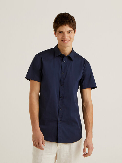 Рубашка UNITED COLORS OF BENETTON, размер S, синий