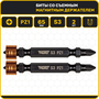 Бита PZ1 х 65мм 2шт. S3 двусторонняя со съемным магнитным держателем WURZ 3320-2