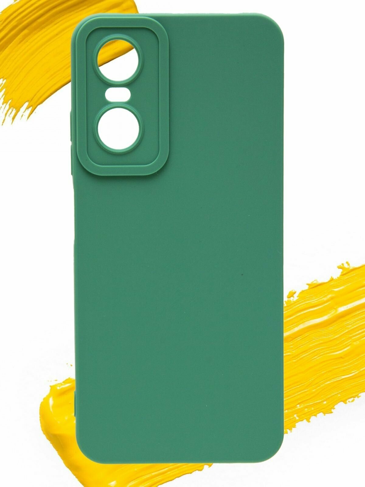 Чехол для Tecno Pop 6 Pro / чехол на текно поп 6 про с защитой камеры зеленый