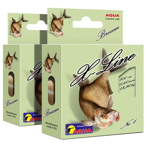 фото Леска aqua x-line bream (лещ) 0,40mm, набор 2шт. по 100m