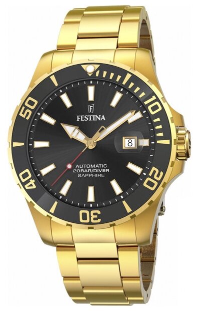 Наручные часы FESTINA Automatic, черный, золотой