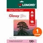 Lomond Фотобумага для струйной печати А4 LOMOND, 150 г/м², глянцевая односторонняя, 25 листов (0102043)