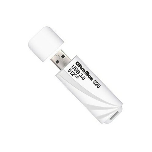 Флешка OltraMax 320, 512 Гб, USB3.0, чт до 70 Мб/с, зап до 20 Мб/с, белая