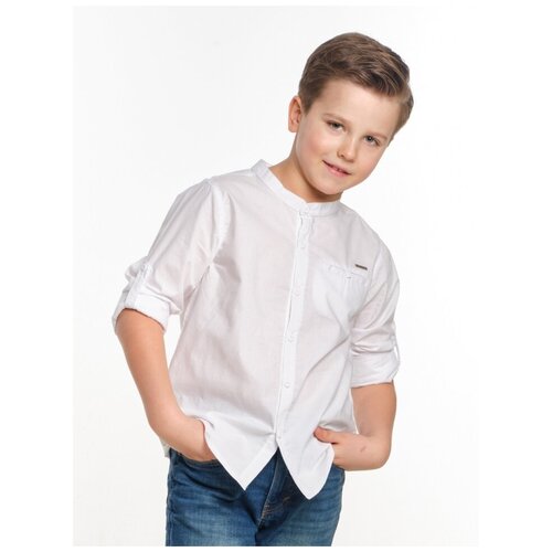 Рубашка для мальчиков Mini Maxi, модель 7820, цвет белый, размер 122