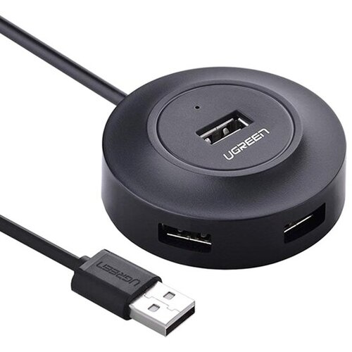 Хаб UGREEN USB 20 Hub 4 Ports 1m CR106 Black 20277 208100₽