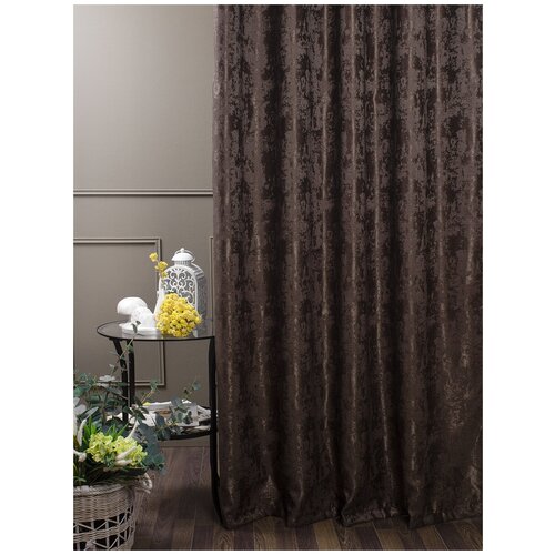 Штора 1 штука 200х270 см Solis Home Мрамор Коричневый блэкаут занавеска для гостиной, спальни, кухни