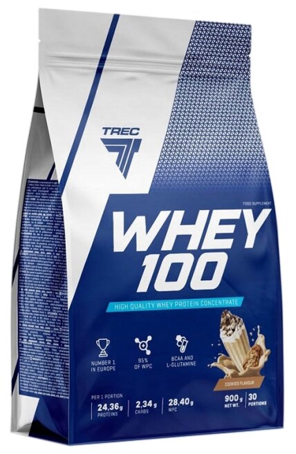 Протеин Trec Nutrition Whey 100, 900 гр., печенье