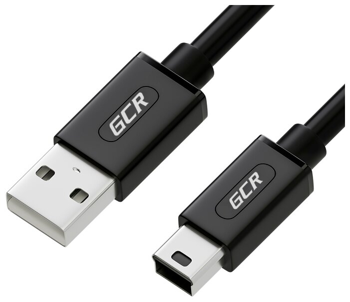 GCR Кабель PROF 1.8m USB 2.0, AM/AM, черный, 28/24 AWG, экран, армированный, морозостойкий