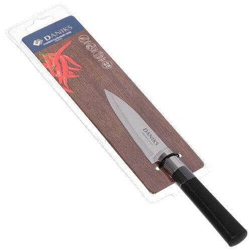 Нож кухонный Daniks, Скара, для овощей, нержавеющая сталь, 8.5 см, рукоятка пластик, YW-A341-PA