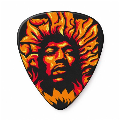 медиатор dunlop jh jimi hendrix с рисунком 1 шт Dunlop JHP14HV Jimi Hendrix Voodoo Fire Набор медиаторов (6шт)