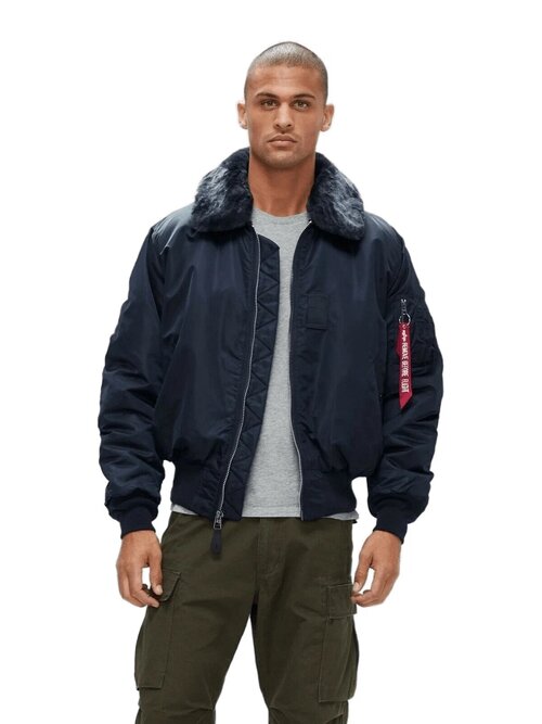 Бомбер ALPHA INDUSTRIES B-15 Flight Jacket, размер XXL, синий