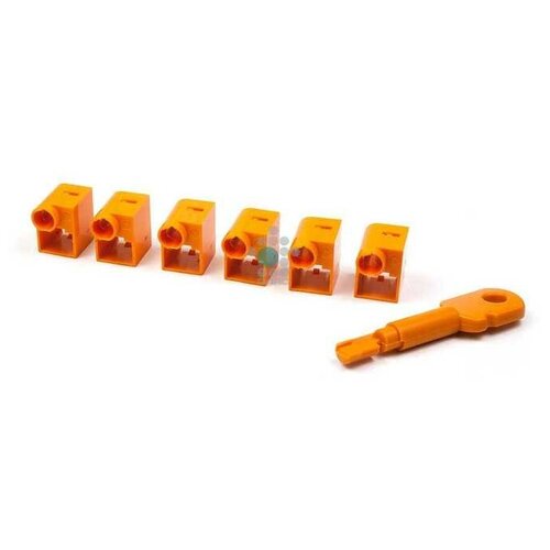 Комплект Lanmaster LAN-SEC45-CL-SET-OR блокираторов коннектора RJ-45 6 шт ключ оранжевый 2928₽