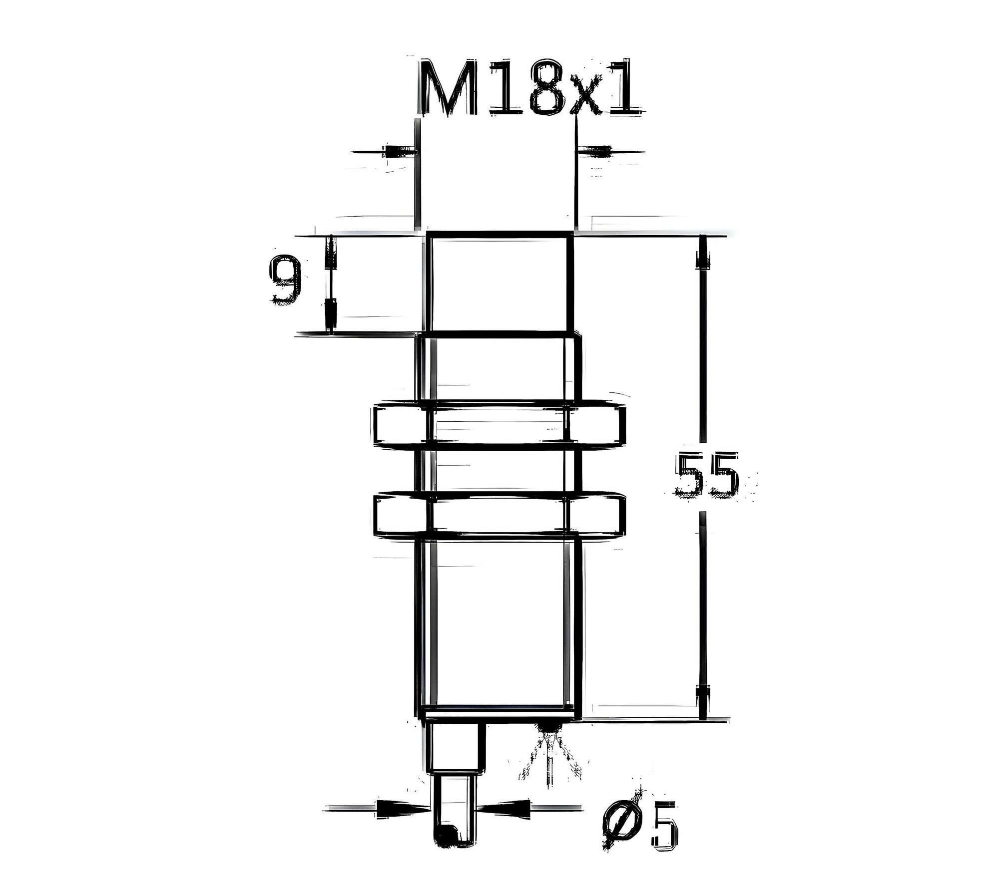 Индуктивный датчик Prompower KT118-D16PA-D355-LY, латунь, незаподлицо, М18, 16 мм, PNP-НО, кабель 2 метра — фото 5