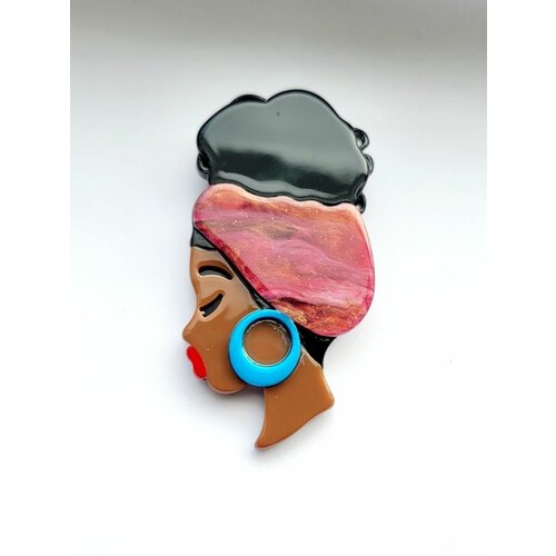 Брошь VERBA акрил черный голубой коричневый красный 1184₽