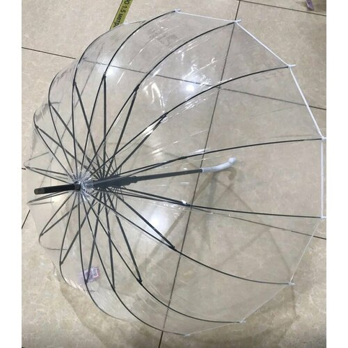 Зонт-трость ЭВРИКА подарки и удивительные вещи, полуавтомат, купол 100 см, 16 спиц, прозрачный, мультиколор